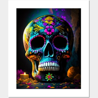 Day of The Dead Skull Posters and Art